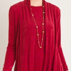 Chicos Travelers Women's 2 Size 12 14 Classic Draped Jacket Cardigan Slinky